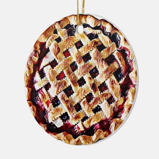 Cherry Pie Yummy Food Christmas Keramisch Ornament (Links)