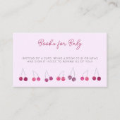 Cherry Pink Baby shower Boek Verzoek Informatiekaartje (Voorkant)