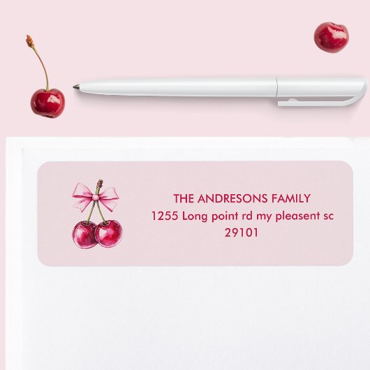 Cherry Pink Birthday Etiket