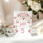 Cherry Pink Bow Baby shower Kaart