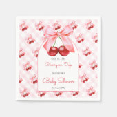 Cherry Pink Bow Baby shower Papier servet (Voorkant)