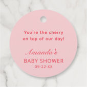 Cherry Pink Bow Bedankt Favoriet Gift Label (Achterkant)