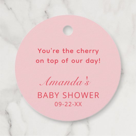 Cherry Pink Bow Bedankt Favoriet Gift Label (Achterkant)