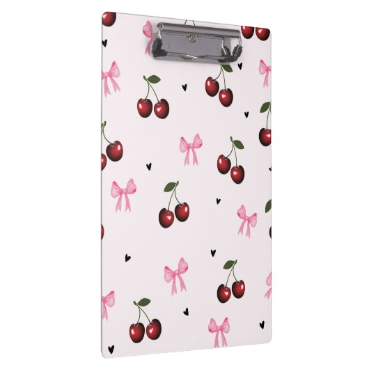 Cherry & Pink Bows Pattern - Coquette Aesthetic  Klembord (Rechts)