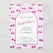 Cherry Pink bruids douche uitnodiging (Voorkant)