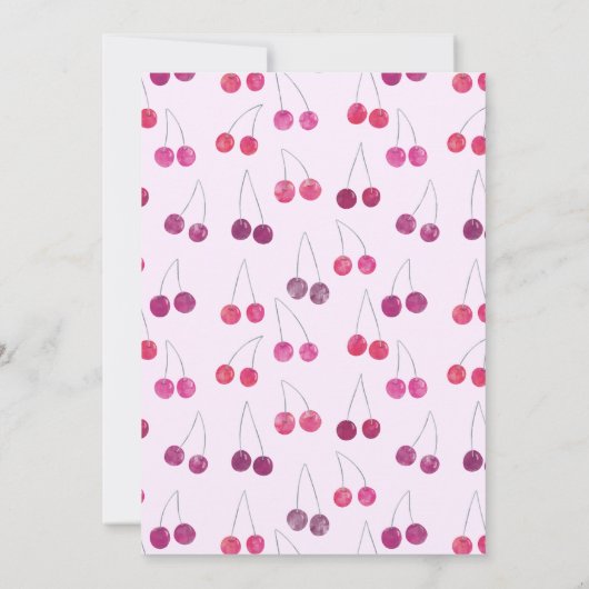 Cherry Pink bruids douche uitnodiging (Achterkant)