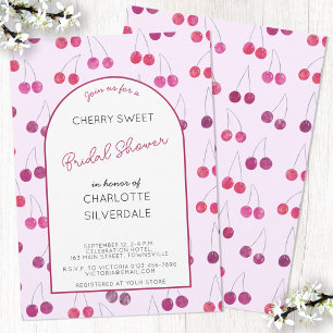 Cherry Pink bruids douche uitnodiging