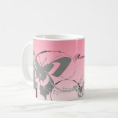 Cherry Pink Butterfly Trio Coffee Mok (Voorkant links)