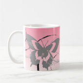 Cherry Pink Butterfly Trio Coffee Mok (Links)
