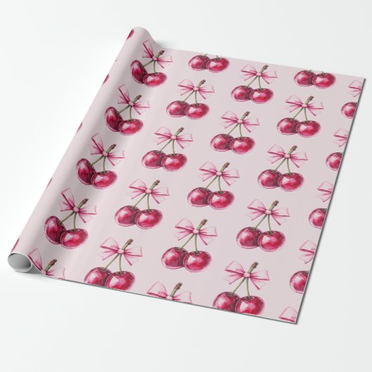 Cherry Pink Cadeaupapier (Uitgerold)