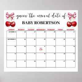 Cherry Pink Coquette Baby Guess Vervaldatum Kalend Poster