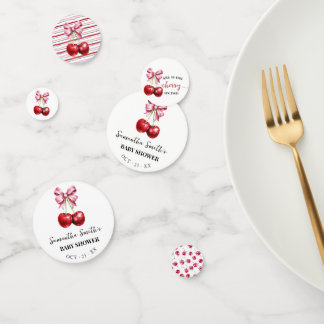 Cherry Pink Coquette Baby shower Confetti