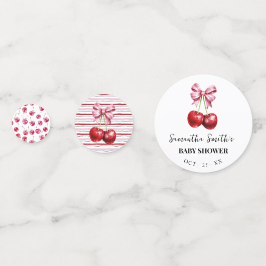 Cherry Pink Coquette Baby shower Confetti (Voorkanten)