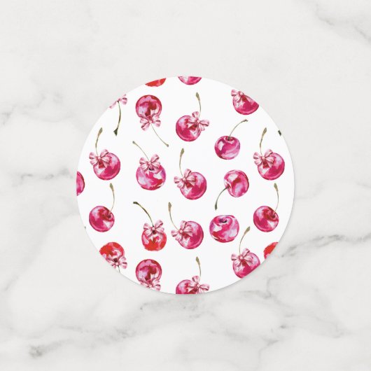 Cherry Pink Coquette Baby shower Confetti (Kleine voorkant)