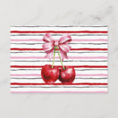 Cherry Pink Coquette Baby shower Details Informatiekaartje (Achterkant)