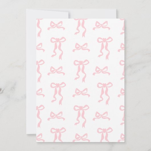 Cherry pink coquette baby shower kaart (Achterkant)