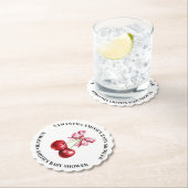 Cherry Pink Coquette Baby shower Kartonnen Onderzetters (Insitu)