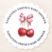 Cherry Pink Coquette Baby shower Kartonnen Onderzetters (Voorkant)