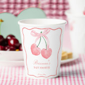 Cherry pink coquette baby shower papieren bekers