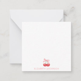 Cherry Pink Coquette gepersonaliseerde minimalist Notitiekaartje