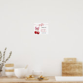 Cherry Pink Coquette Gifts Baby shower Sign Poster (Keuken)