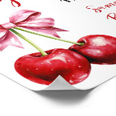 Cherry Pink Coquette Gifts Baby shower Sign Poster (Hoek)