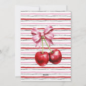Cherry Pink Coquette Tea Baby shower Feestdagenkaart (Achterkant)