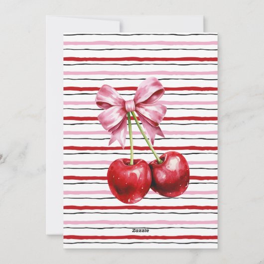 Cherry Pink Coquette Tea Baby shower Feestdagenkaart (Achterkant)