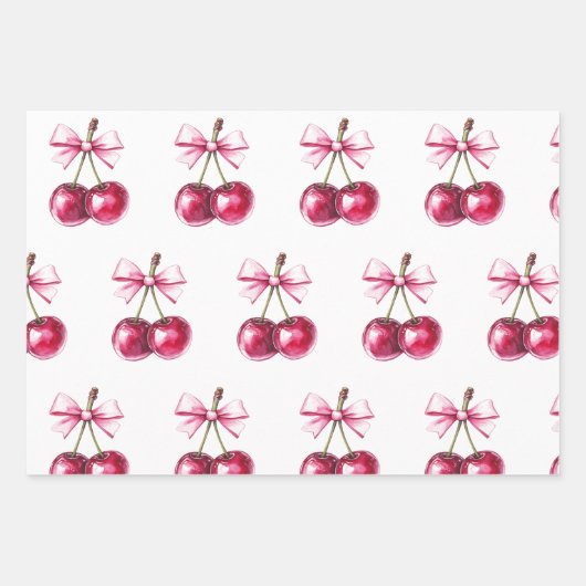 Cherry Pink Happy Birthday Inpakpapier Vel (Voorkant)