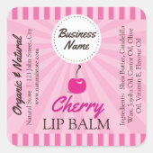 Cherry Pink - Lippenbalsem Label - 1,25" Vierkant (Voorkant)