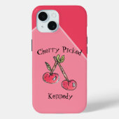 Cherry Pink Modern Tiener Naam Kleurrijke Leuke Zo Case-Mate iPhone Case (Achterkant)