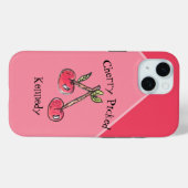 Cherry Pink Modern Tiener Naam Kleurrijke Leuke Zo Case-Mate iPhone Case (Achterkant (horizontaal))