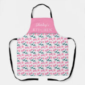 Cherry Pink Personalized Apron | Custom Name Apron Schort (Voorkant)