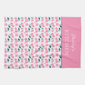 Cherry Pink Personalized Tea Towel | Custom Name K Theedoek (Horizontaal)