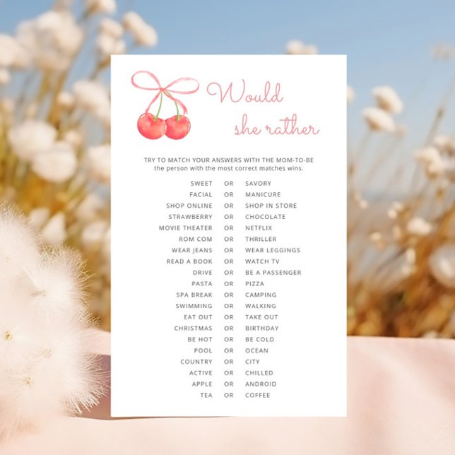 Cherry Pink Ribbon Baby shower zou ze liever (Creator heeft geüpload)