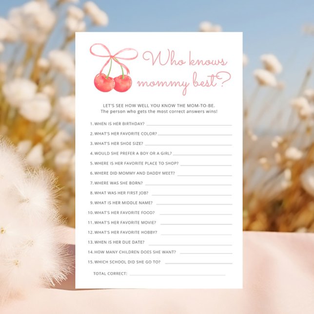 Cherry Pink Ribbon Wie kent mama beste spel (Creator heeft geüpload)