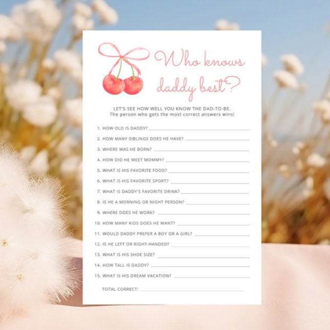 Cherry Pink Ribbon Wie kent papa beste spel (Creator heeft geüpload)