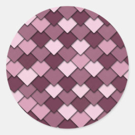 Cherry Pink Square en diamantpatroon Ronde Sticker