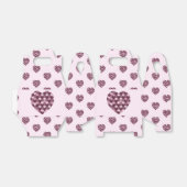 Cherry Pink Square en Diamond hart Bedankdoosjes (Uitgevouwen)