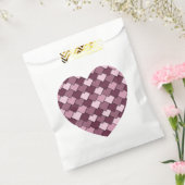 Cherry Pink Square en Diamond hart Bedankzakje (Gezegeld)