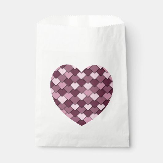 Cherry Pink Square en Diamond hart Bedankzakje (Voorkant)