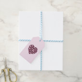 Cherry Pink Square en Diamond hart Cadeaulabel (Met Touw)