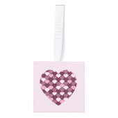 Cherry Pink Square en Diamond hart Decoratie (Voorkant)