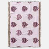 Cherry Pink Square en Diamond hart Deken (Voorkant Verticaal)