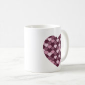 Cherry Pink Square en Diamond hart Koffiemok (Voorkant rechts)