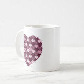 Cherry Pink Square en Diamond hart Koffiemok (Voorkant links)