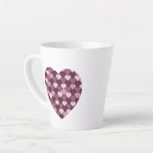 Cherry Pink Square en Diamond hart Latte Mok (Linkerhoek)