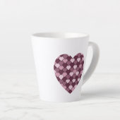 Cherry Pink Square en Diamond hart Latte Mok (Rechterhoek)