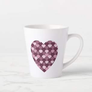Cherry Pink Square en Diamond hart Latte Mok