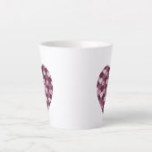 Cherry Pink Square en Diamond hart Latte Mok (Voorkant)